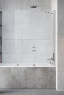 Furo Brushed Nickel PND II szálcsiszolt króm kádparaván