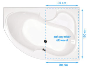 Azalia kád zuhanyzótérrel