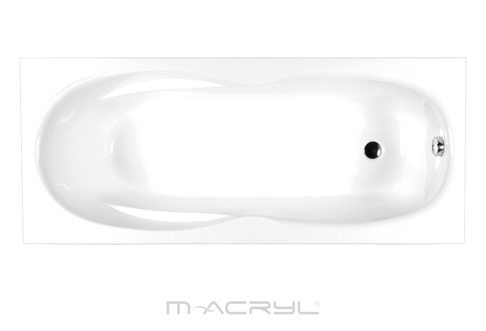 M-Acryl Klara egyenes akril fürdőkád felülnézet