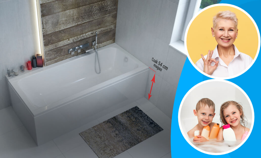 Csodakád: biztonságos, kényelmes, víztakarékos – Az Eco egyenes fürdőkád