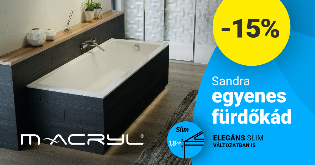 M-acryl Sandra egyenes akril fürdőkád