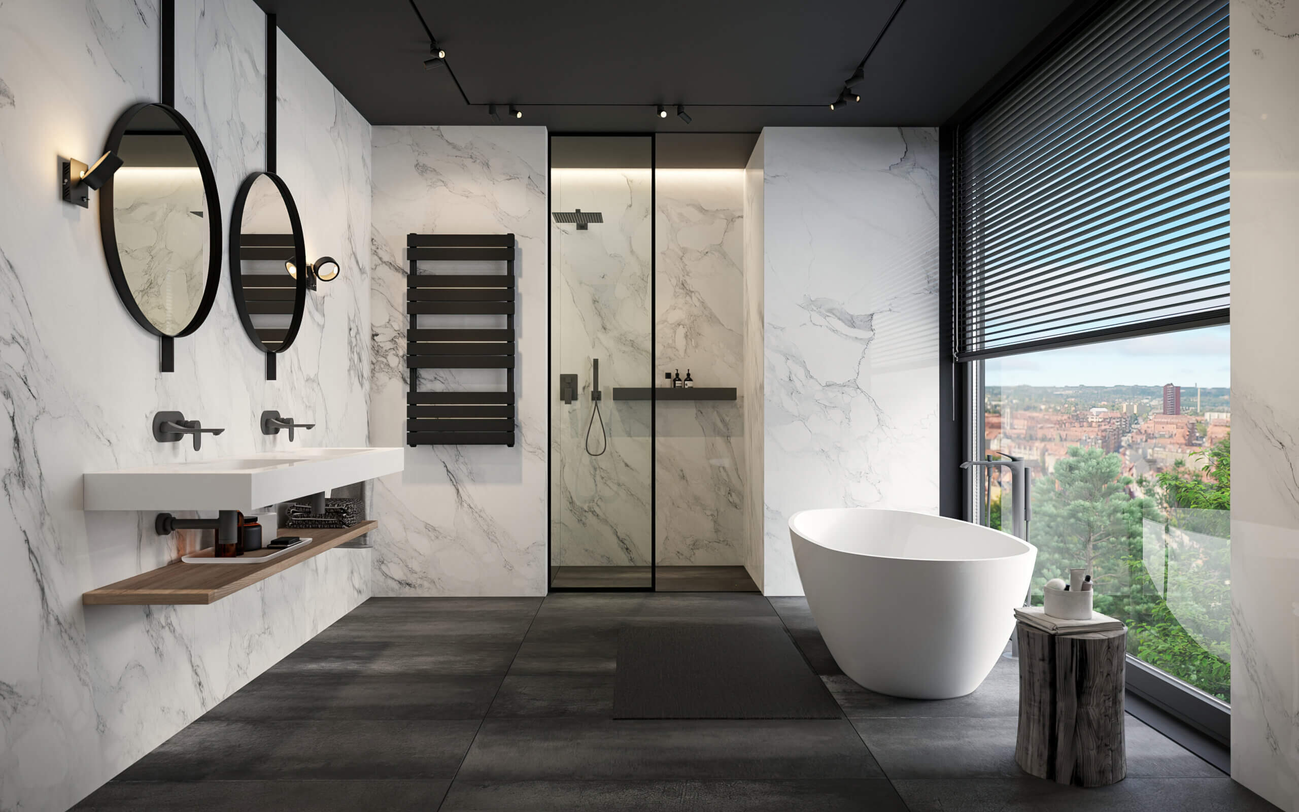 Vanilla szabadon álló műmárvány kád